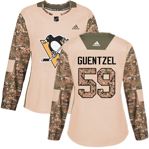 Adidas Penguins #59 Jake Guentzel Camo Authentic Veterans Day Women's Stitched NHL Jersey